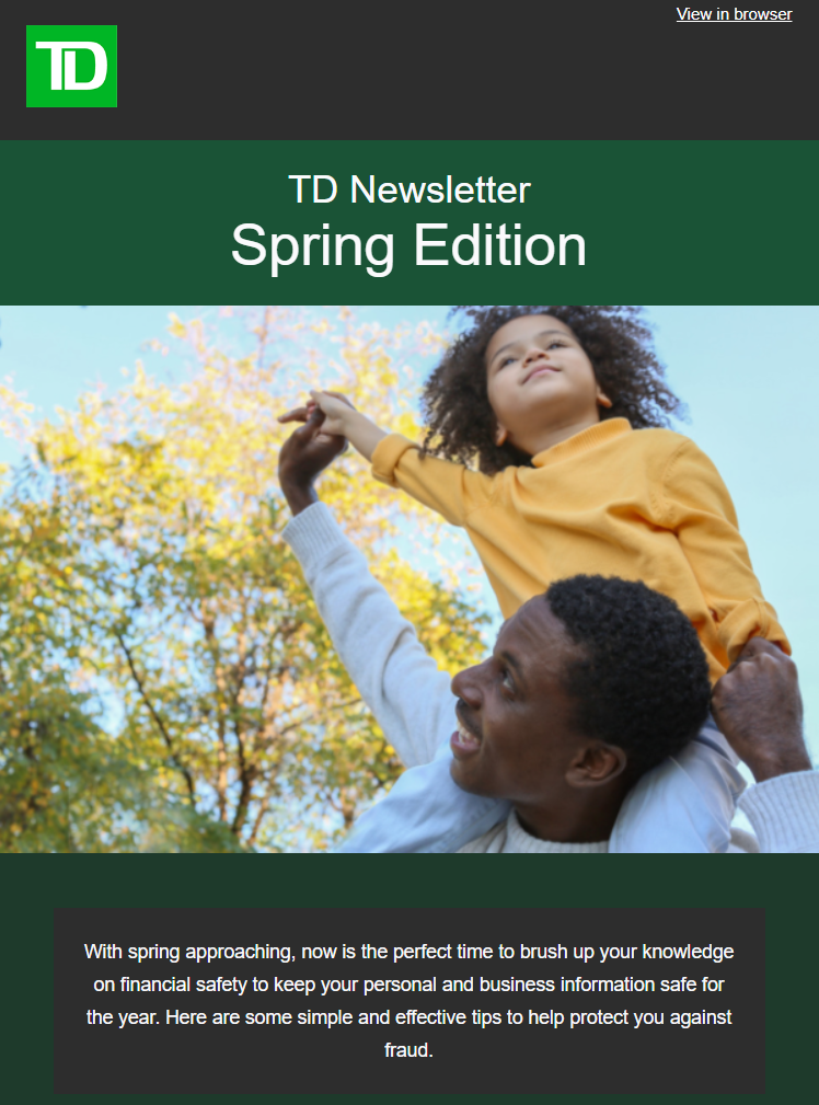 TD Spring NewsLetter Email